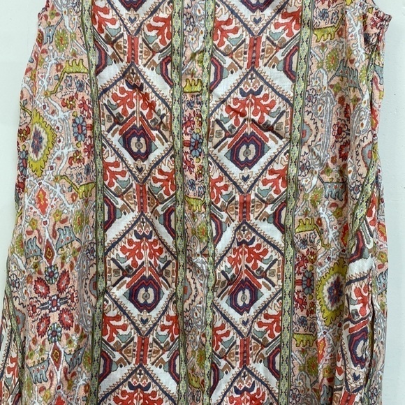 RACHEL Zoe Aztec Southwestern Boho 100% Linen Pocket Dress Women’s Size XS - Picture 9 of 14